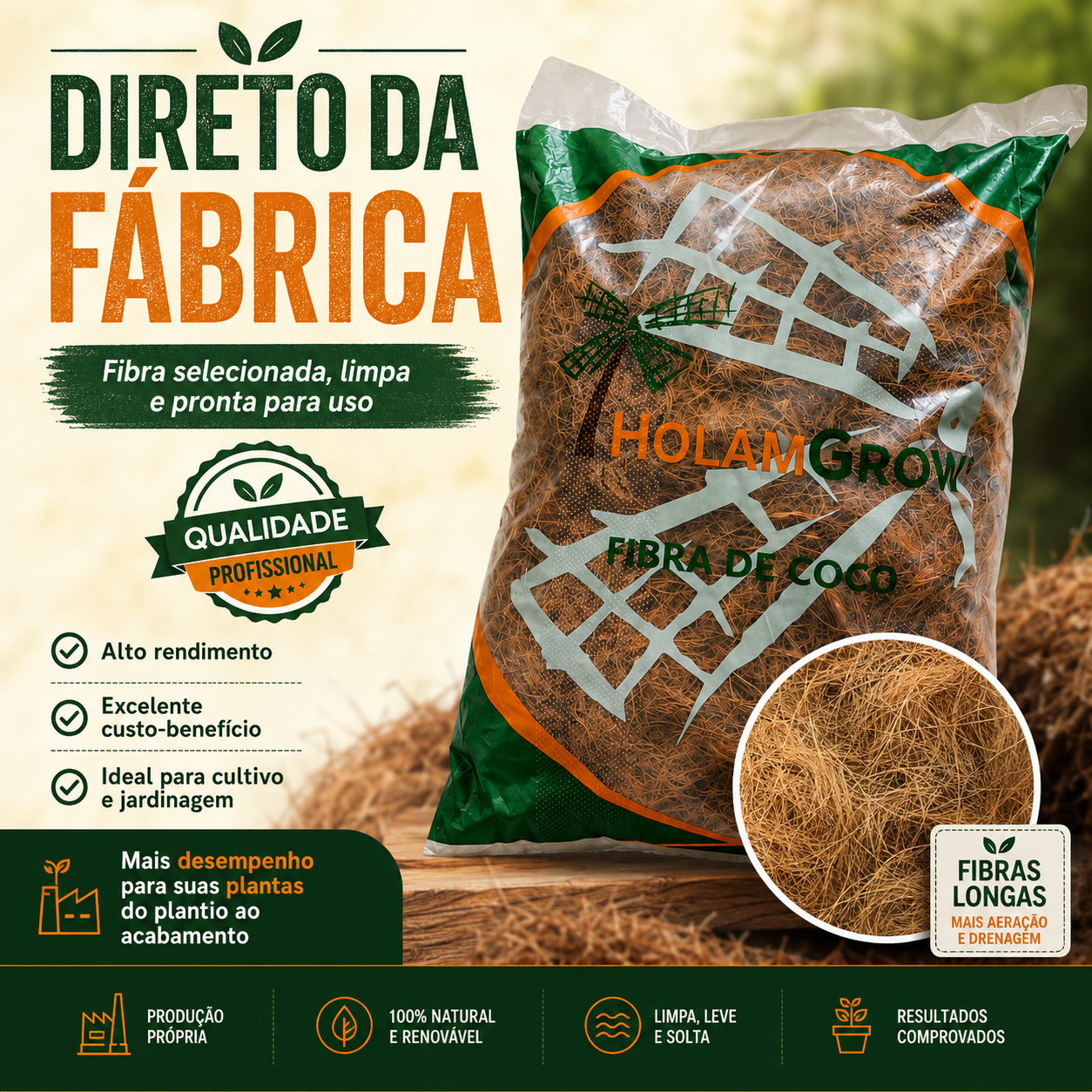 Fibra De Coco Longa 50 Litros Premium Substratos - foto 4