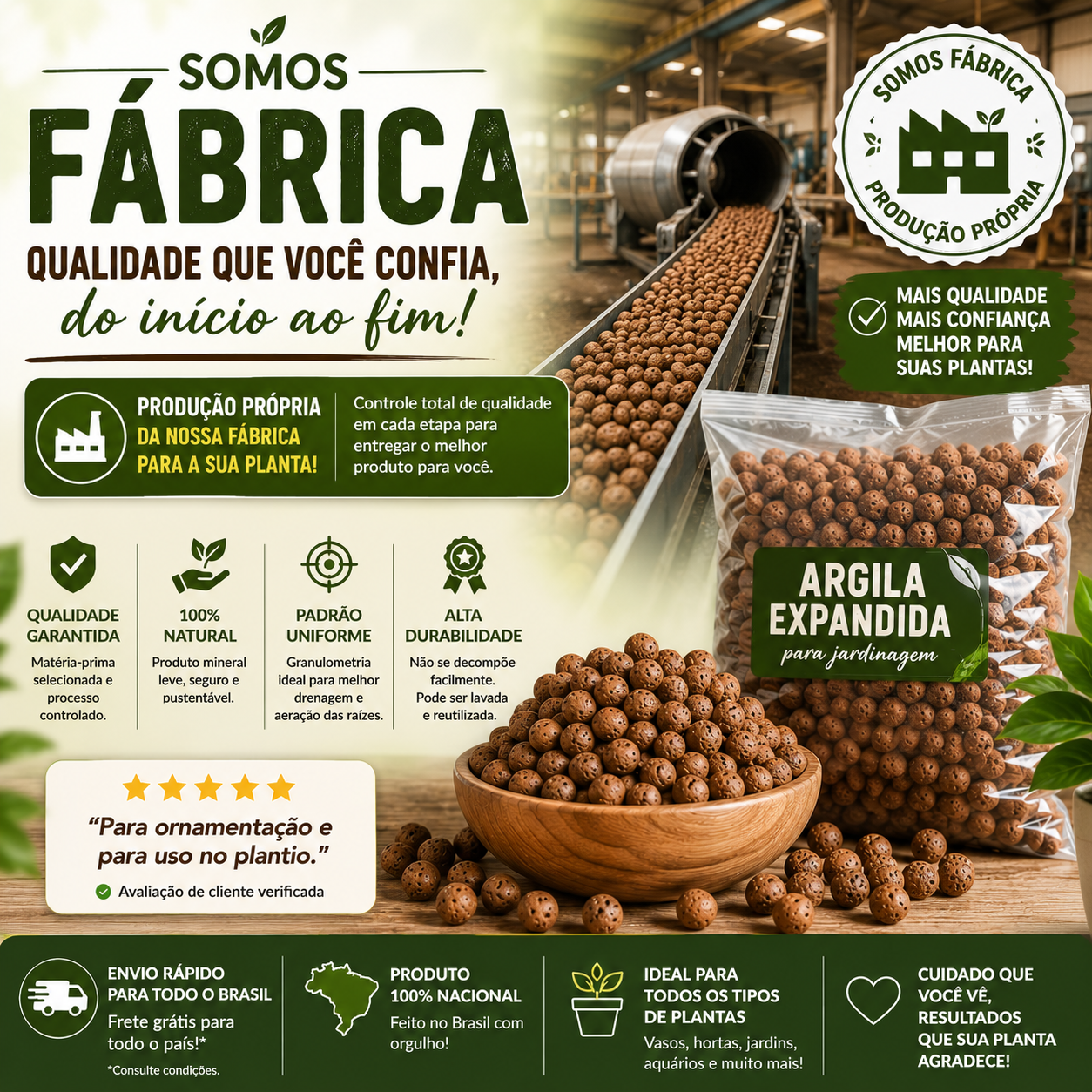 Argila Expandida 1Kg Para Decoração Jardins Vasos - foto 5