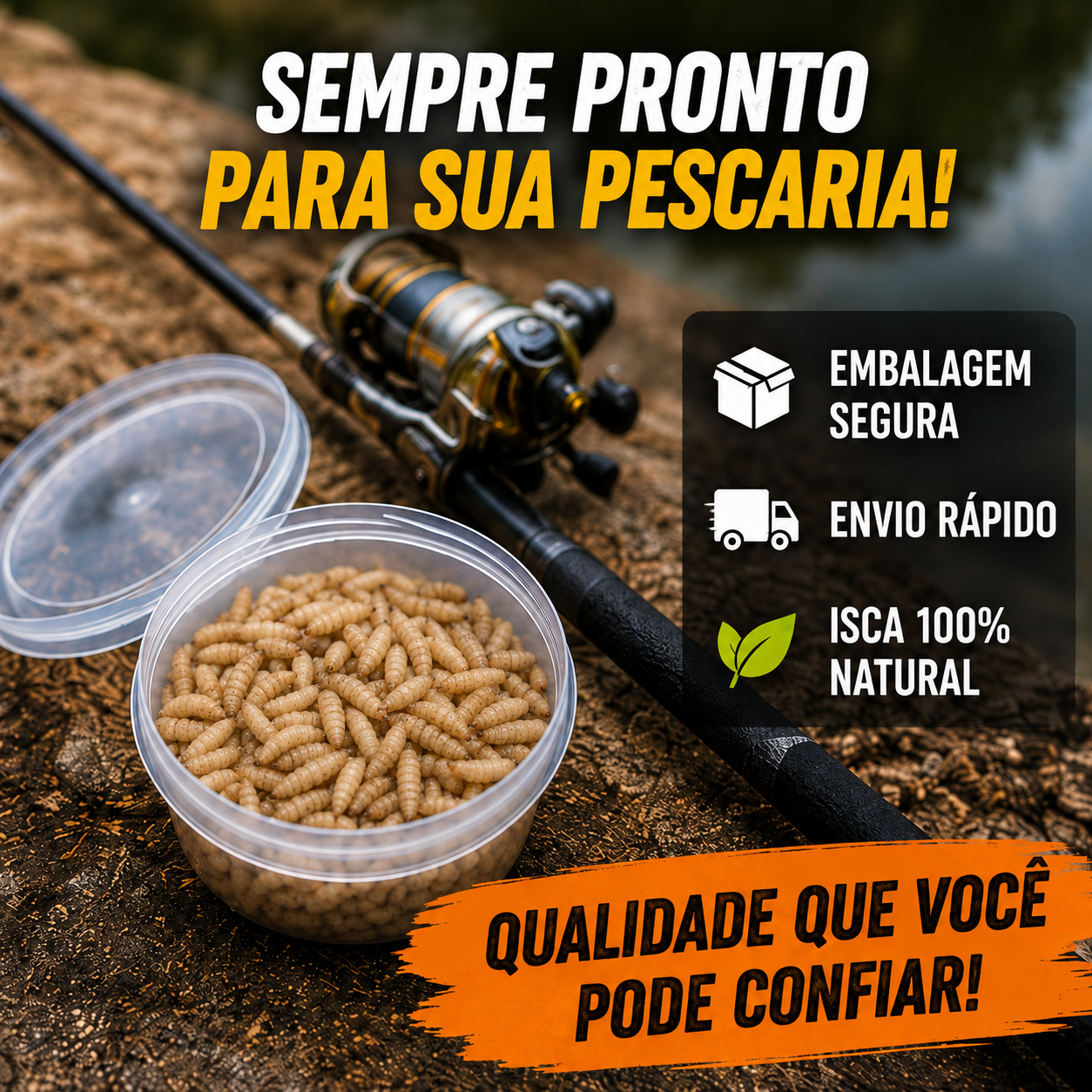 1.000 Bichinhos Da Laranja  Para Pesca Premium - foto 2