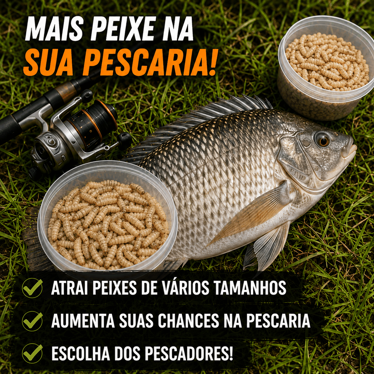 1.000 Bichinhos Da Laranja  Para Pesca Premium - foto 4