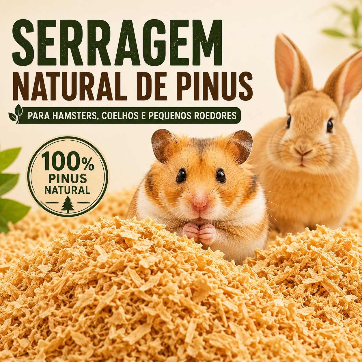 Serragem Pinus Natural 1kg Para Roedores Hipoalergênica Ecológica - foto 6