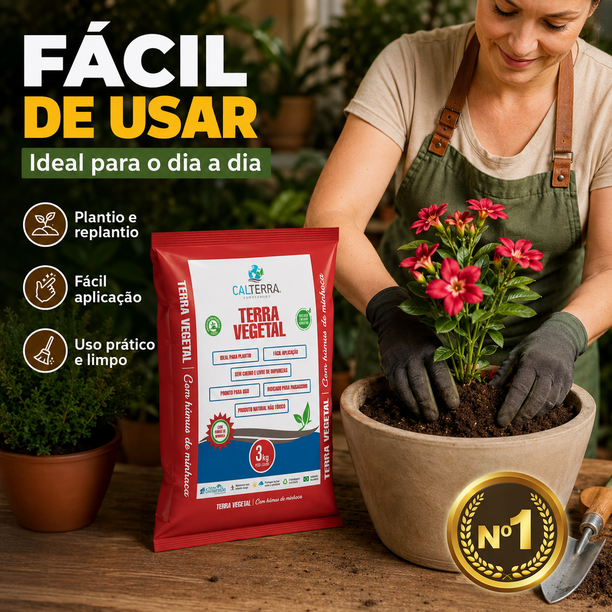 Terra Vegetal 3Kg Premium Húmus De Minhoca Esterco De Gado Composto Orgânico - foto 6