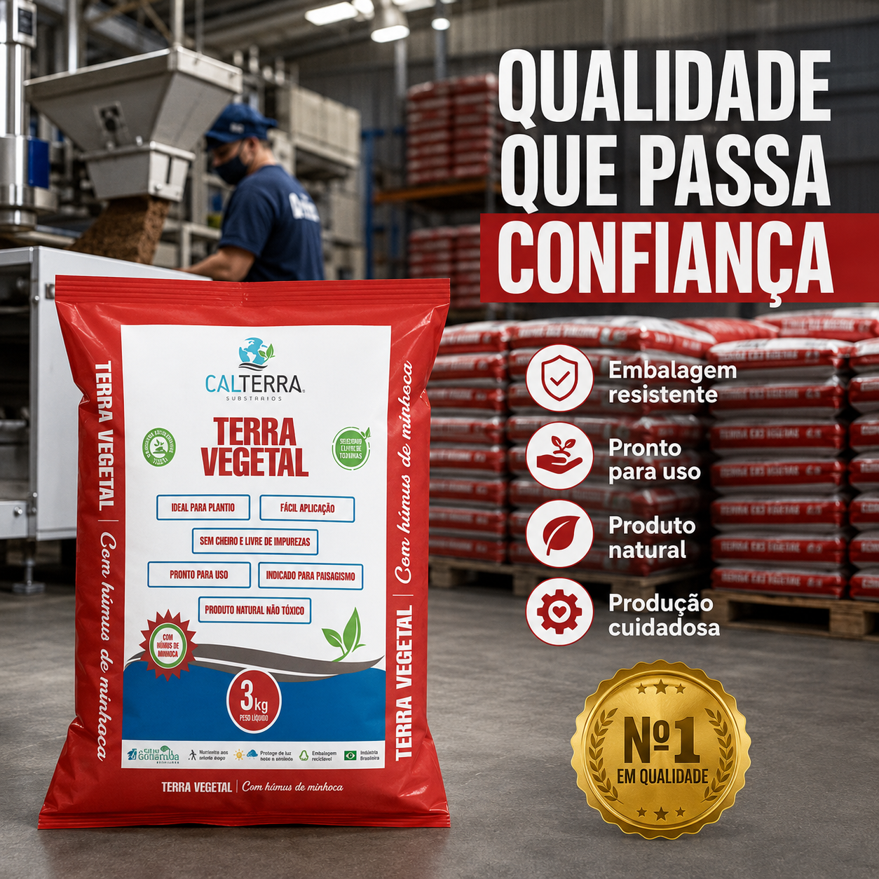 Terra Vegetal 3Kg Premium Húmus De Minhoca Esterco De Gado Composto Orgânico - foto 8