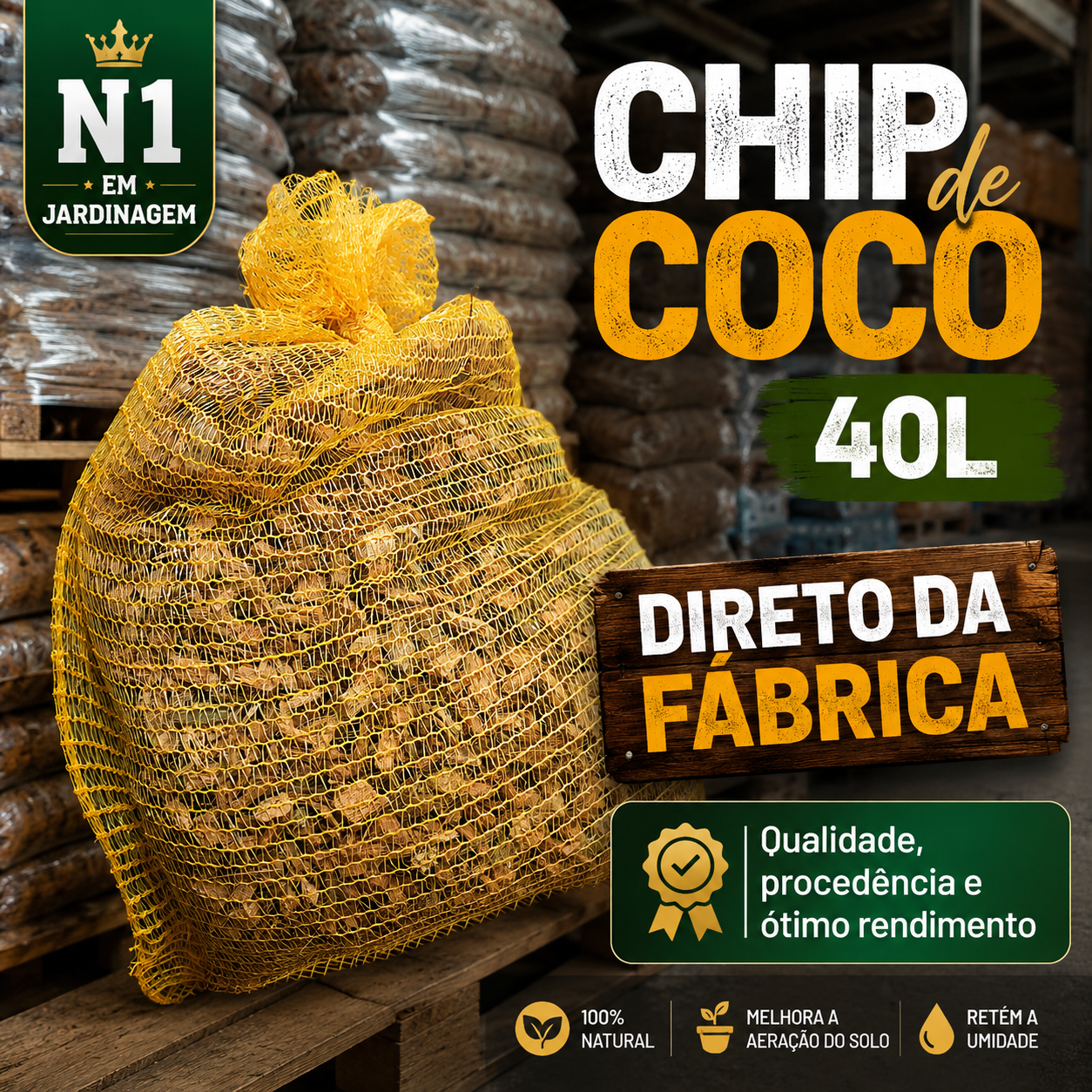 Chips De Coco 40 Litros Substrato Fibra Para Plantas Vasos Orquídeas - foto 5