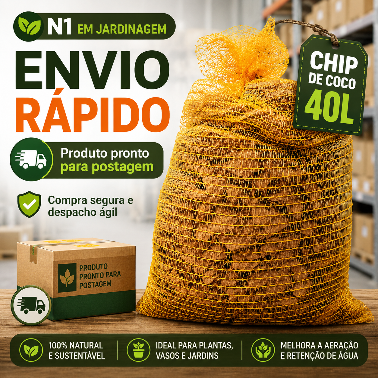 Chips De Coco 40 Litros Substrato Fibra Para Plantas Vasos Orquídeas - foto 6