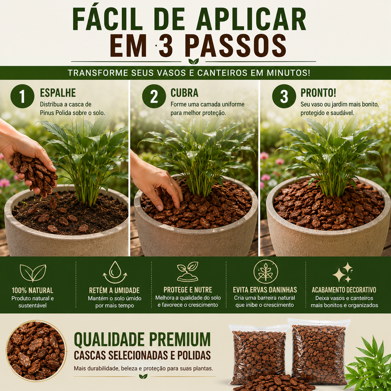 Casca De Pinus Premium Polida 6kg - foto 4
