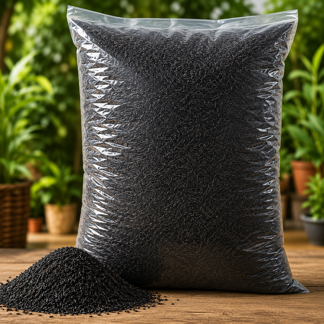 Casca De Arroz Carbonizada Premium 50 Litros Substrato Para Plantas